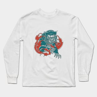 Jaguar Traditional Tattoo Art Long Sleeve T-Shirt